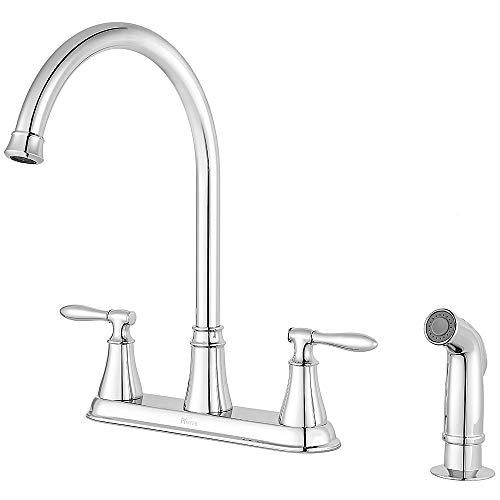 Pfister F-036-4GNC Glenora 2-Handle Kitchen Faucet with Side Sprayer in Polished Chrome