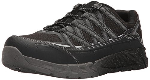 KEEN Utility Men's Asheville Alloy Toe ESD Industrial and Construction Shoe, Black/Raven, 8.5 D US