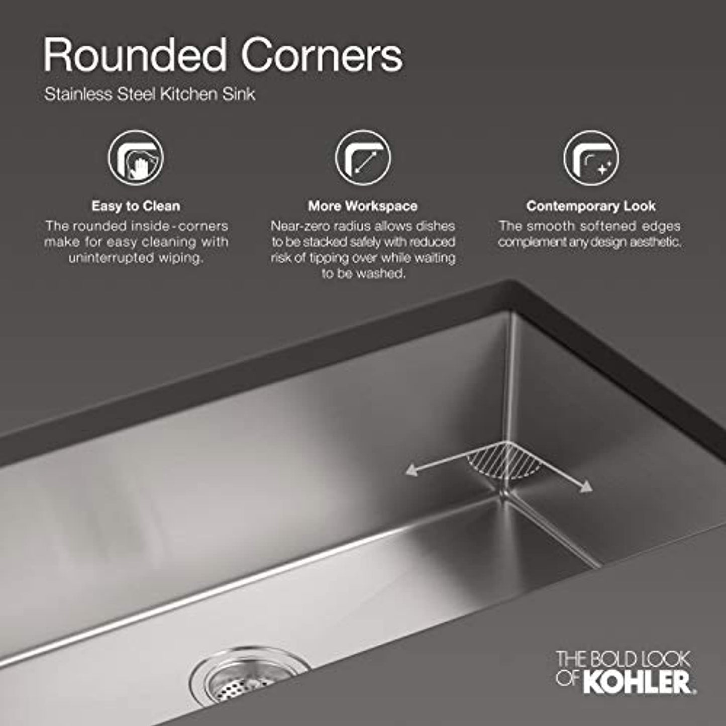 KOHLER One Bowl - Apron Sink- 5415-NA Stainless Steel- 34" x 21"