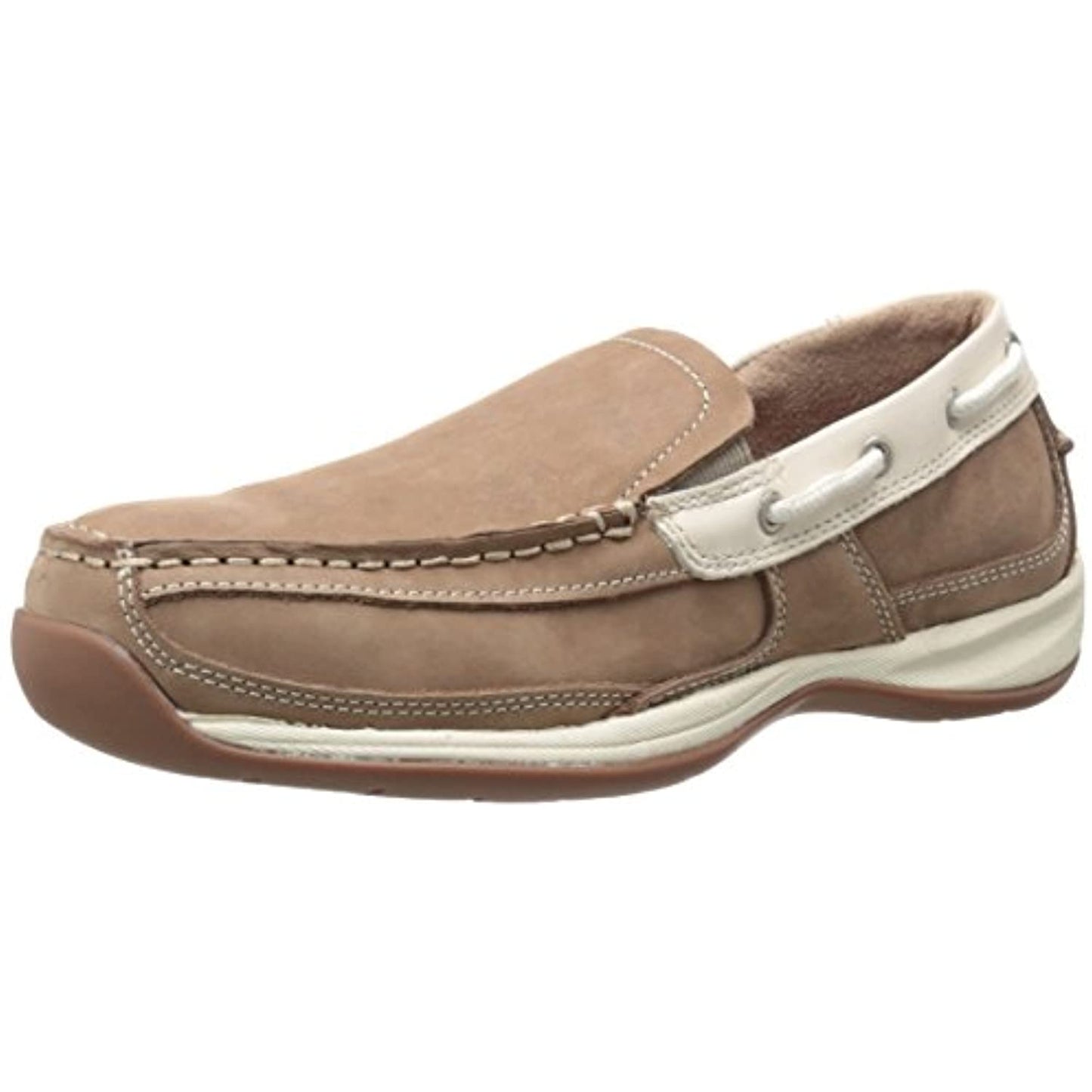 Rockport Work Women's Sailing Club RK673 Work Shoe, Tan/Cream, 11 W US