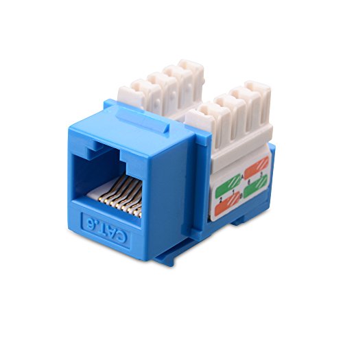 Cable Matters UL Listed 50-Pack Cat6 RJ45 Keystone Jack in Blue and Keystone