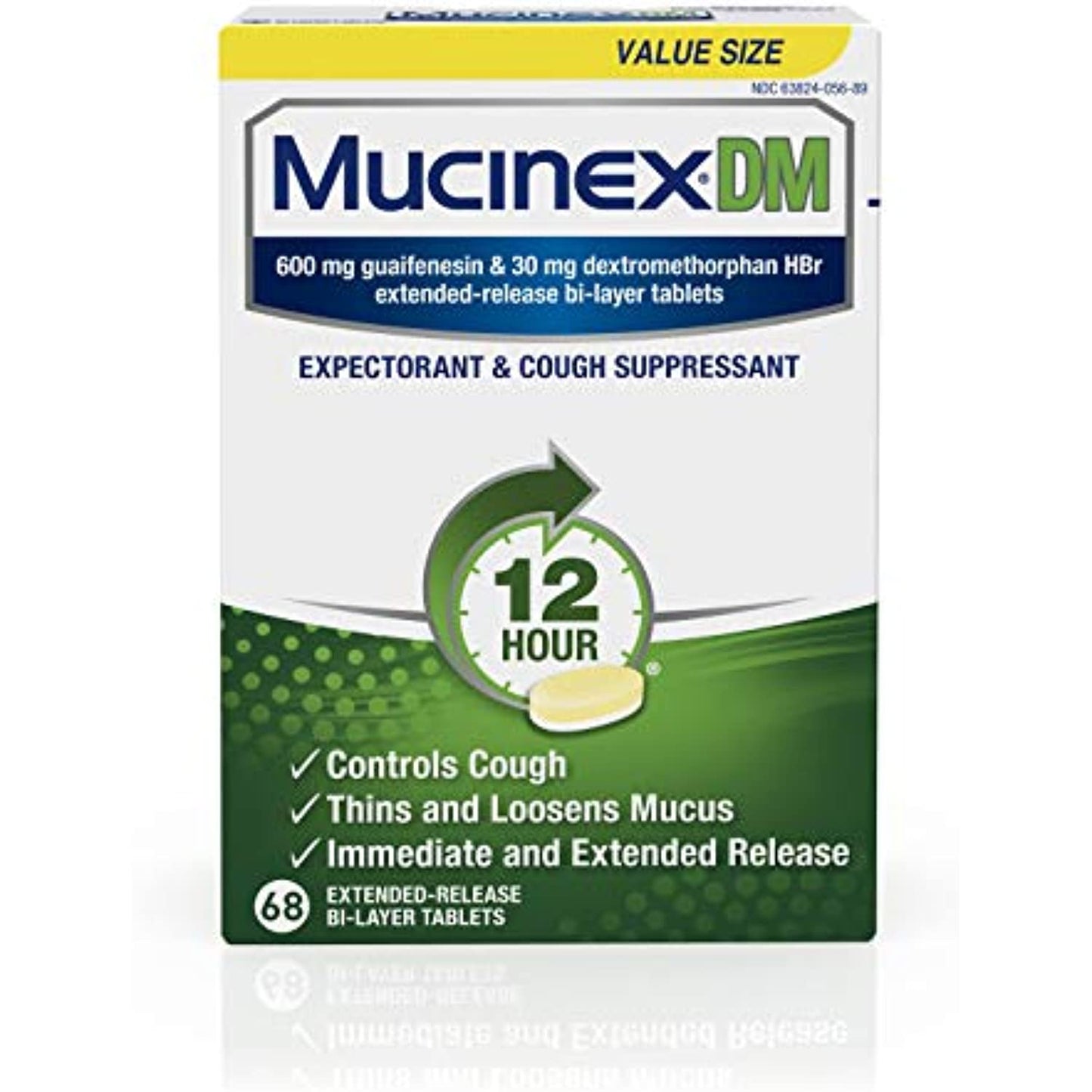 2 Pack Mucinex DM 12-Hour Expectorant Cough Suppressant 2x 68 Tablets Exp 11/23