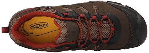 Keen Utility Men's Omaha Low Waterproof Steel Toe Work Boot, Cascade Brown/Burnt Henna, 7 EE US