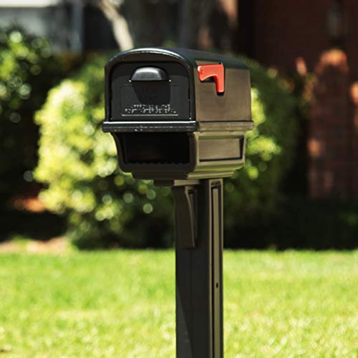 GIBRALTAR Mailboxes Plastic Mail & Post Kit, Black GGC1B0000 Rustproof- OPEN BOX