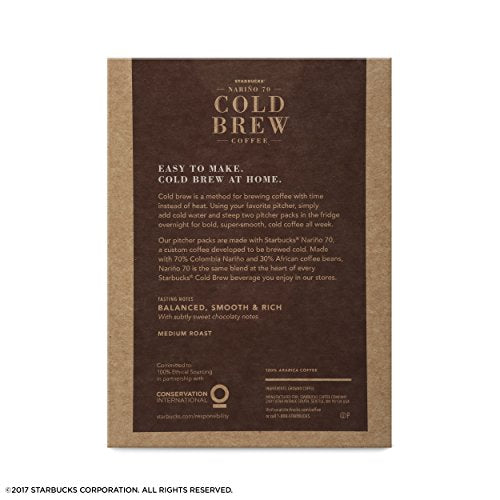 Starbucks Cold Brew, Ground Coffee 4.3oz(2.15oz x 2), Pack of 4 BBD 11/2018