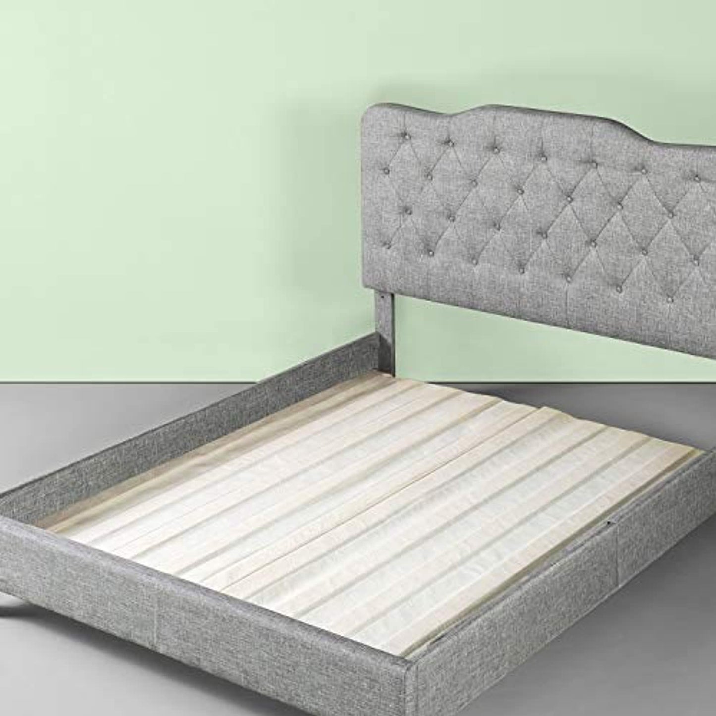 Zinus Annemarie Wood Bed Support Slats/ Fabric-Covered/ Bunkie Board, Queen