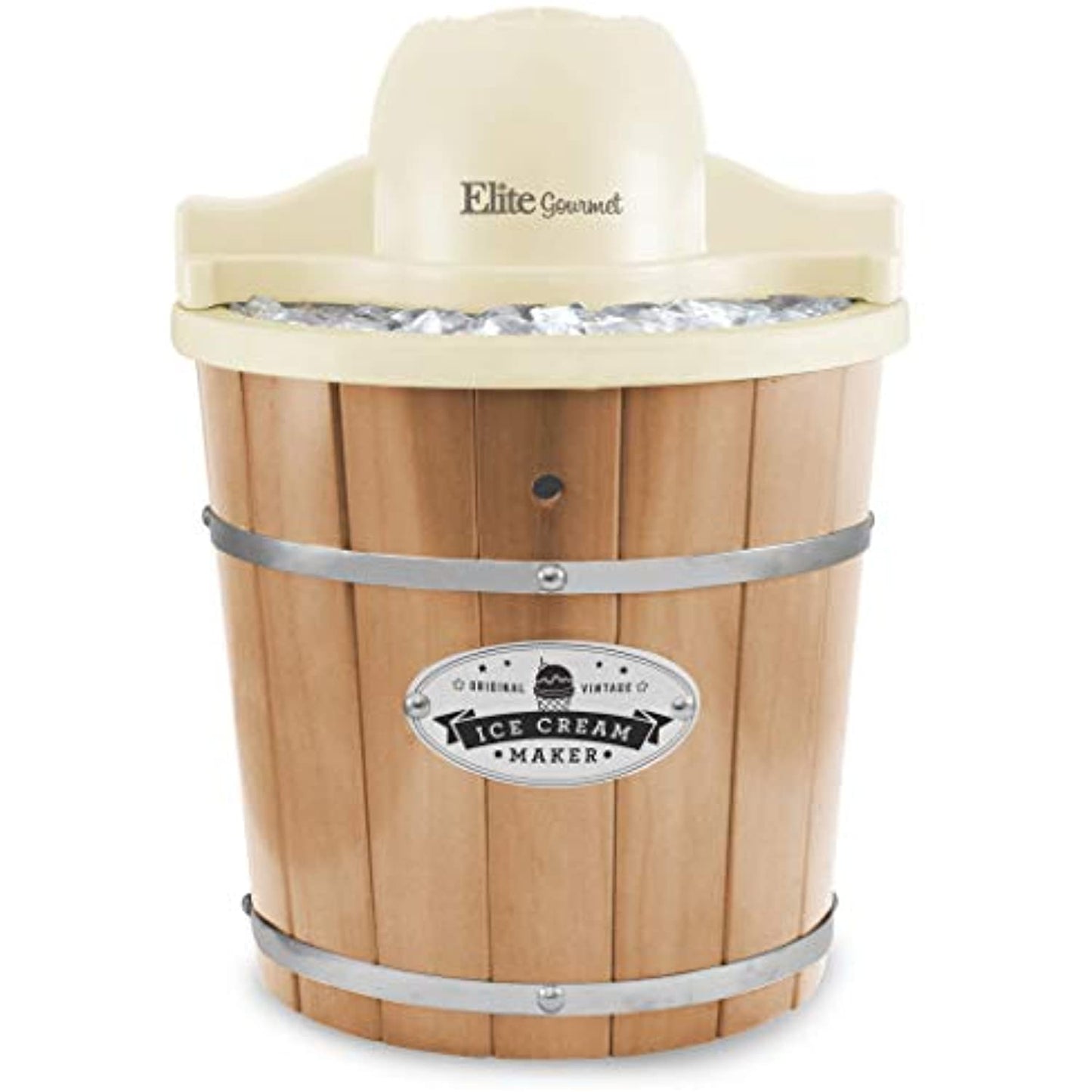 Elite Gourmet EIM-924L 4 Qt. Electric Motorized Maker Ice & Rock Salt, 4Qt.