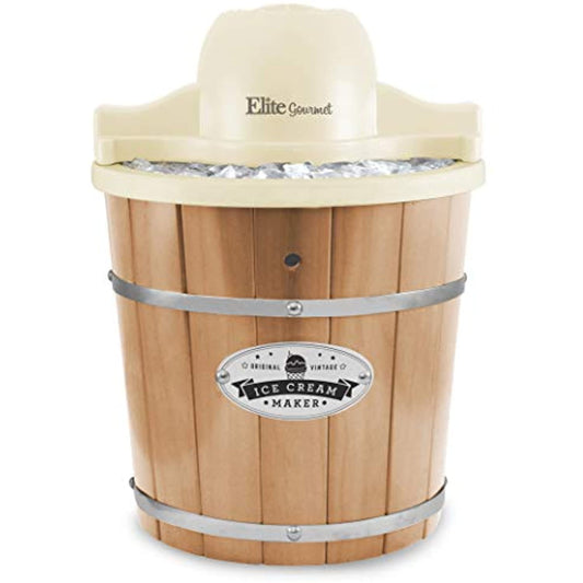 Elite Gourmet EIM-924L 4 Qt. Electric Motorized Maker Ice & Rock Salt, 4Qt.