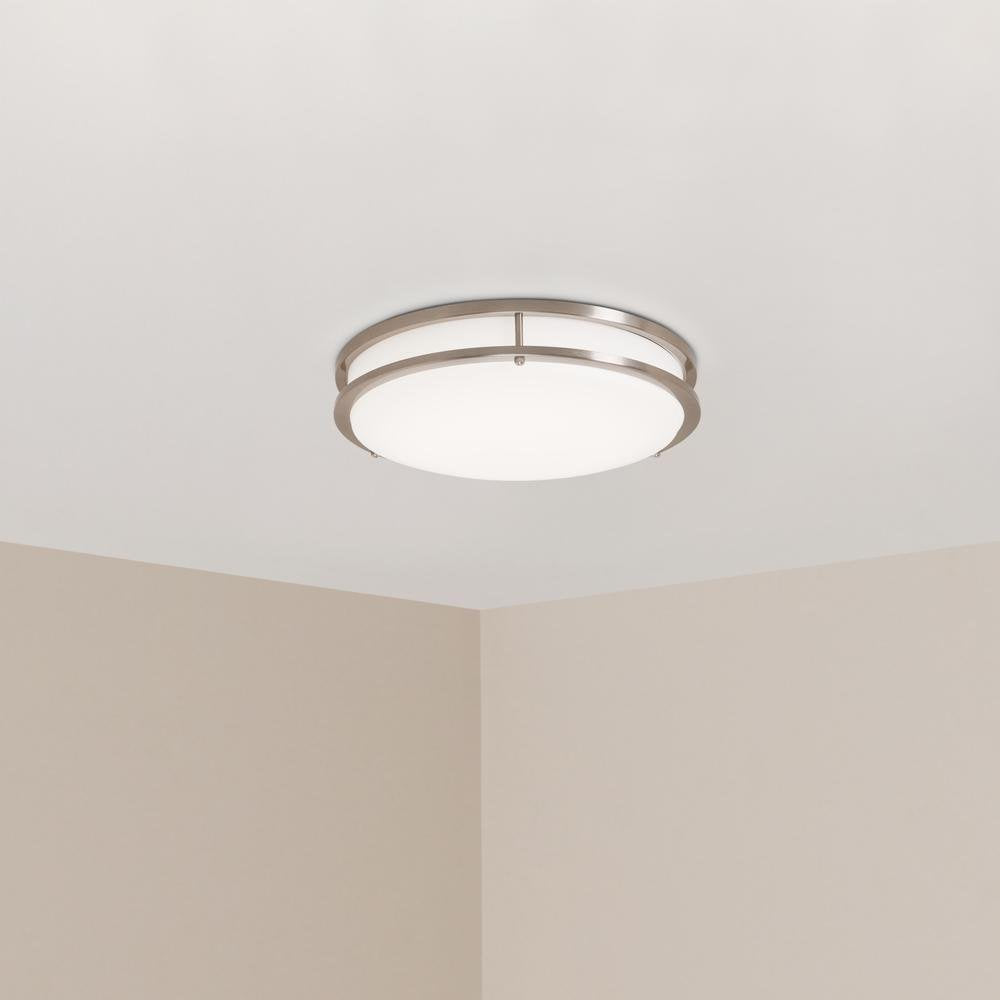 Hampton Bay DC016LED 16" Brushed Nickel LED Round Flush Mount