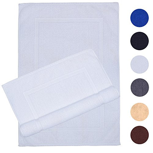 Reversible Non-Slip Bathroom Floor Rugs by Alurri | Hotel & Spa Style Set of Two Washable Bath Mats | Soft Absorbent Cotton | Sophisticated Design & Bright Colors | Bathtub Shower Sink Floor Towels