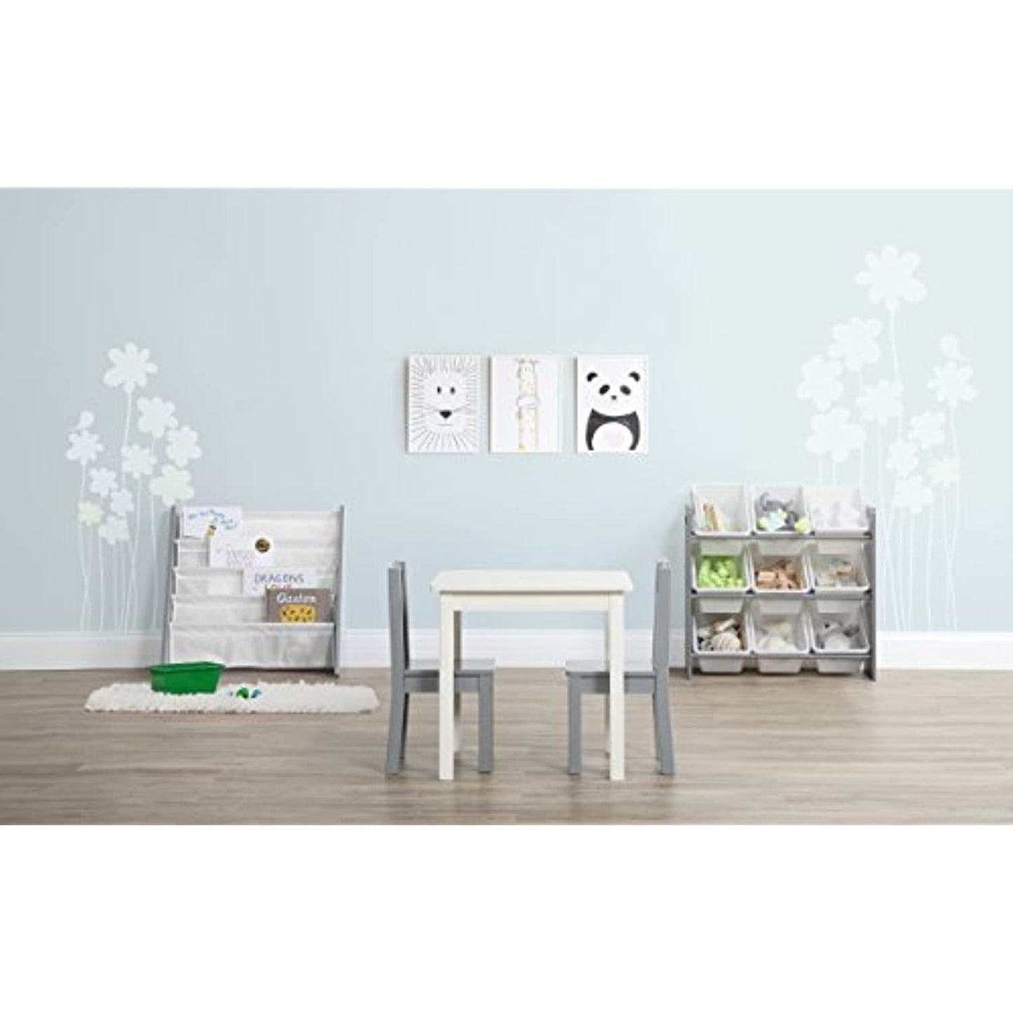 Humble Crew, Grey/White Toy Organizer, 9 Bin Storage, 24" Tall