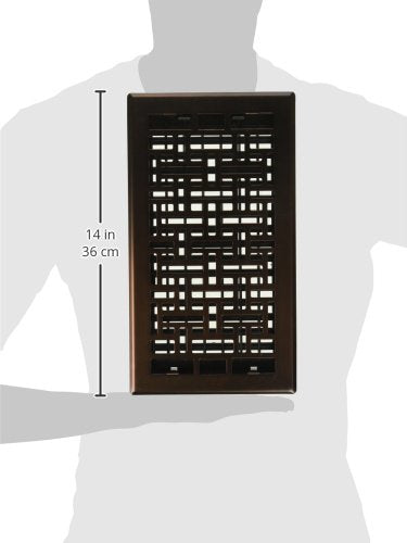 Decor Grates AJH612-RB Oriental Floor Register, 6-Inch by 12-Inch, Rubbed Bronze