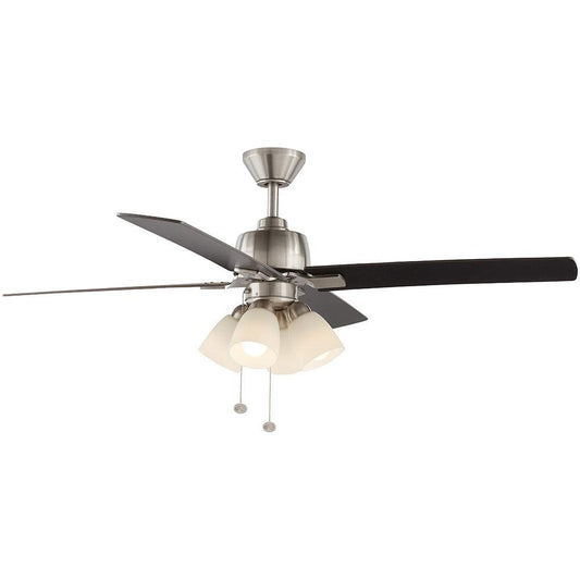 Malone 54 in. LED Brushed Nickel Ceiling Fan with Light Kit