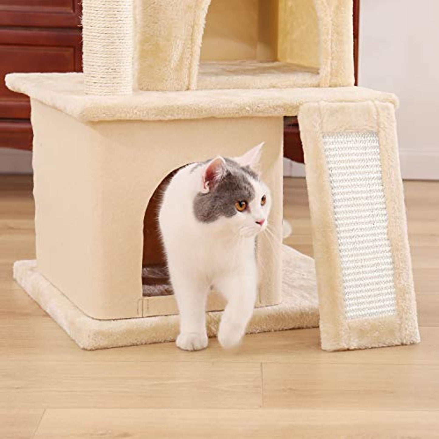 PAWZ Road Cat Tree Luxury Cat Tower with Double Condo, AWJ0420M Beige - Preowned