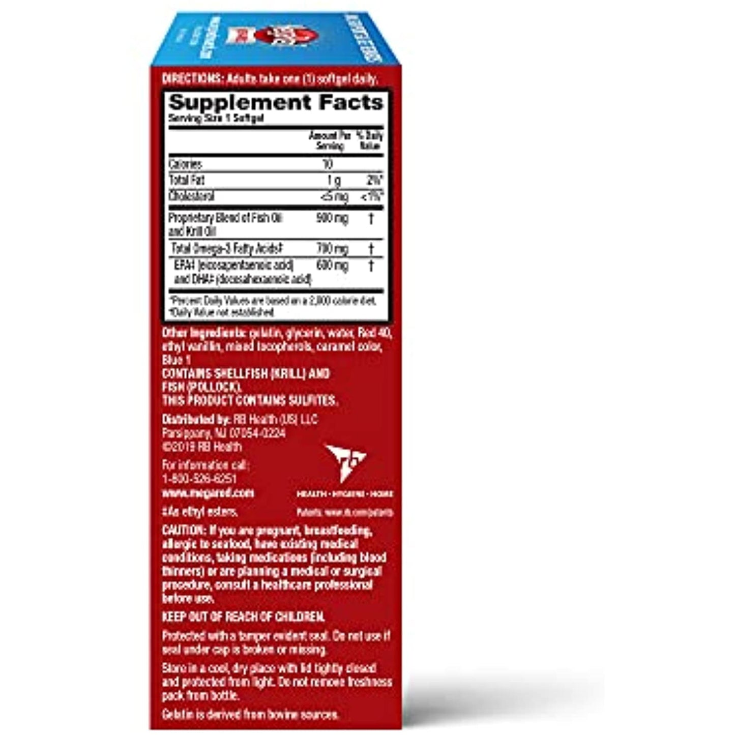 MegaRed Advanced 4in1 Softgels - Omega-3 Fish & Krill Oil Supplement 900mg (40 Count In A Box), 2x More Omega-3, Heart, Joint, Brain and Eye Supplement