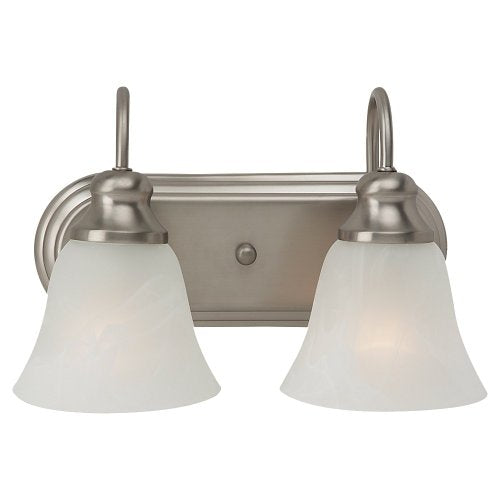 Sea Gull Lighting 44940BLE-962 Bath Vanity with Alabaster Glass Shades, Brushed