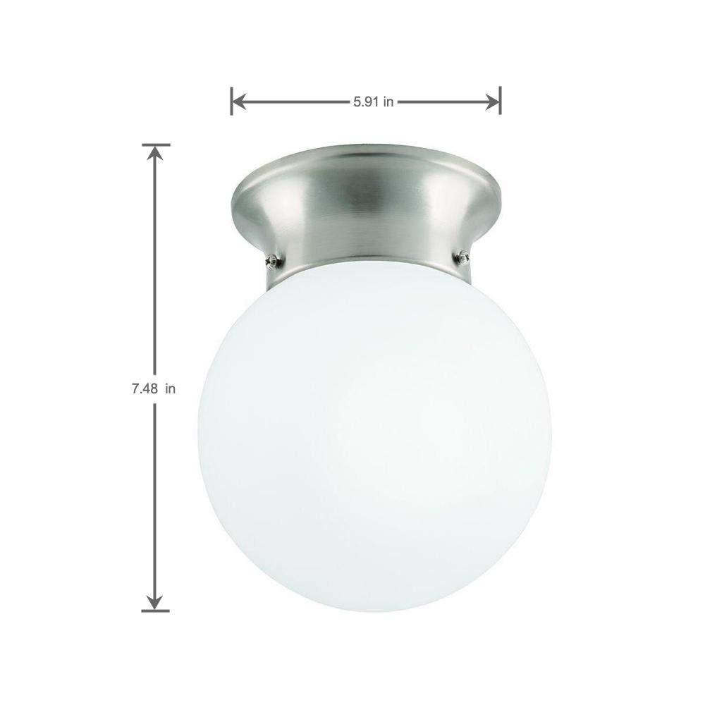 1-Light Globe Brushed Nickel LED Flush Mount