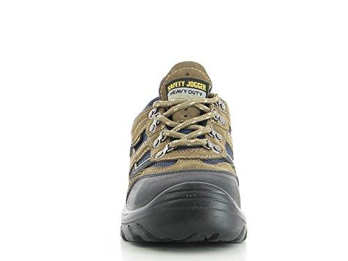 SAFETY JOGGER X2020P Men Hiking Style Safety Toe Lightweight EH PR Water Resistant Shoe, M 12, Brown/Navy