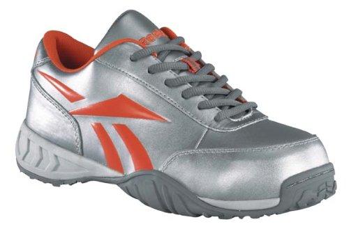 Reebok Womens Silver/Orange Leather Flash Sport Oxford Bema Comp Toe 6.5 W