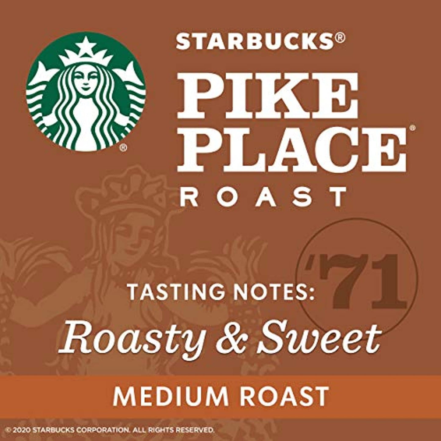 Starbucks Medium Roast K-Cup Coffee Pods  Pike Place Roast for Keurig Brewers  6 boxes (60 pods total)