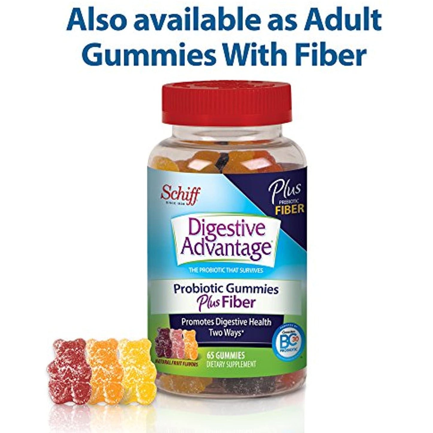Digestive Advantage Probiotic Gummies- Prevents Occasional Gas, Bloating & Diarrhea For Digestive and Immune Health, 60 Count (Pack of 3) Natural Fruit Flavor