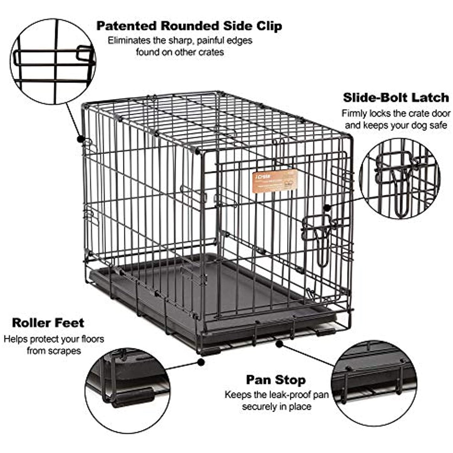 Midwest Folding Dog Crate - Extra Small, Black, 22L x 13W x 16H (USED)