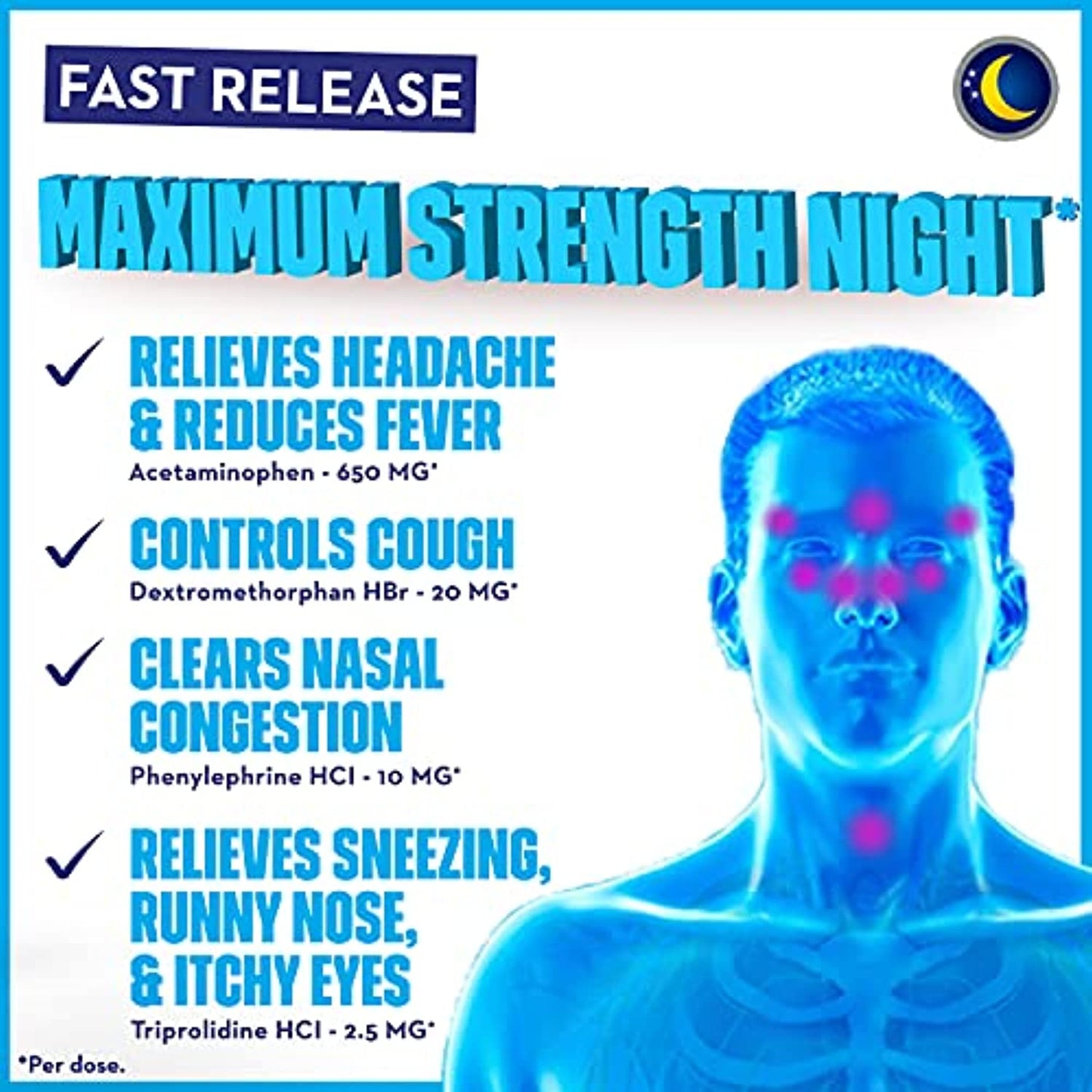 Mucinex Maximum Strength Sinus-Max Pressure, Pain & Cough & Nightshift Sinus Caplets, Fast Release, Powerful Multi-Symptom Relief, 40 Count