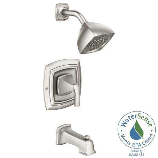 Moen Hensley Single-Handle 1-Spray Tub and Shower Faucet in Spot Resist Brushed Nickel