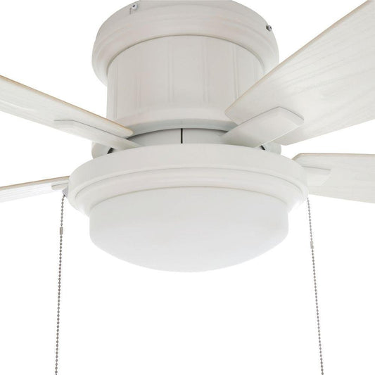Hampton Bay Roanoke 48 in. LED Indoor/Outdoor Matte White Ceiling Fan with Light Kit