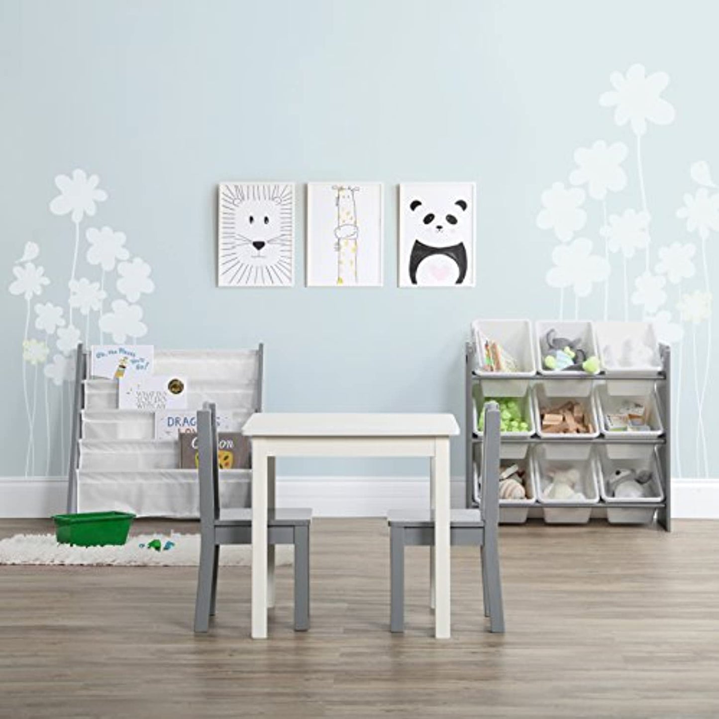 Humble Crew, Grey/White Toy Organizer, 9 Bin Storage, 24" Tall