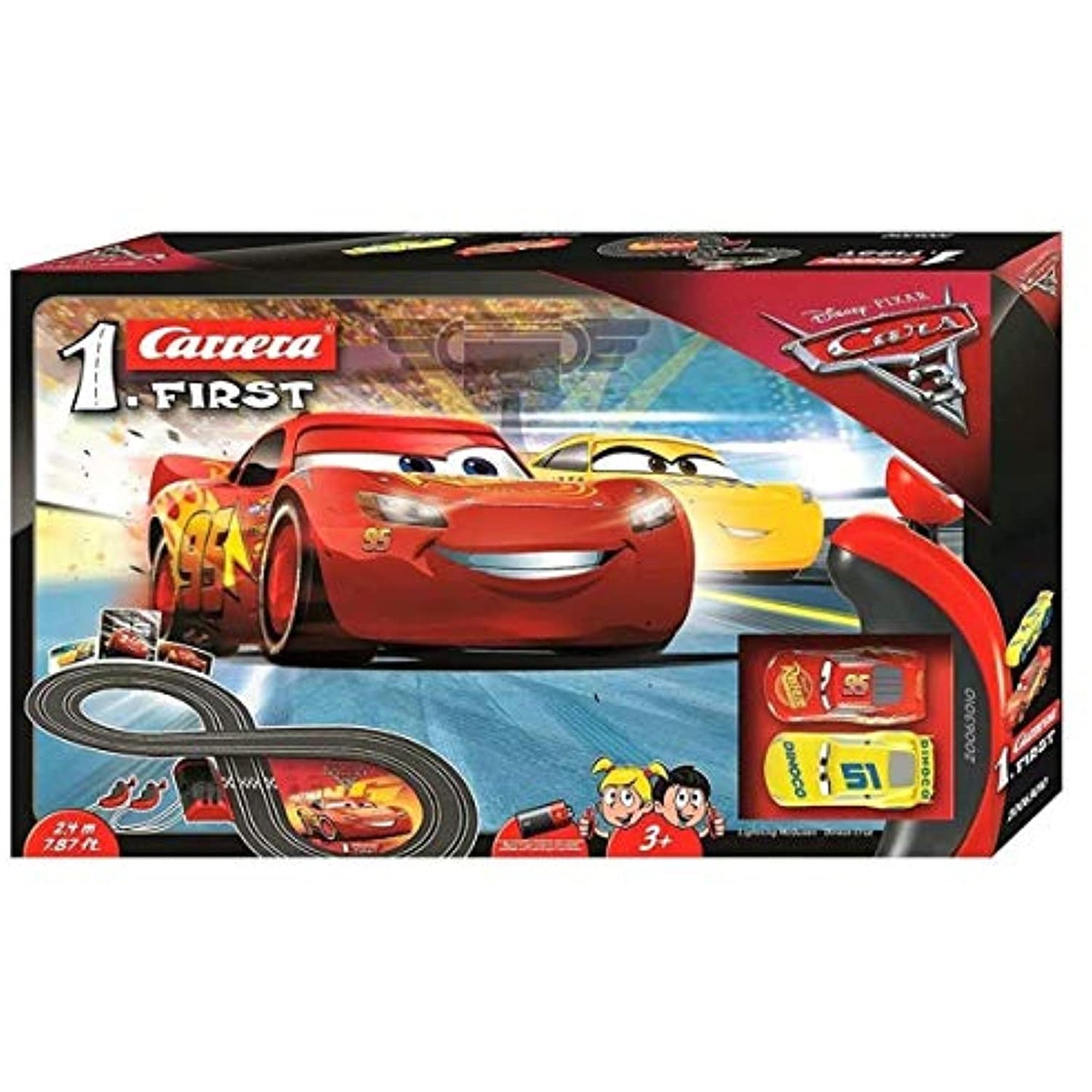 Carrera First Disney/Pixar Cars 3- Lightning McQueen/ Dinoco Cruz Ramirez *USED
