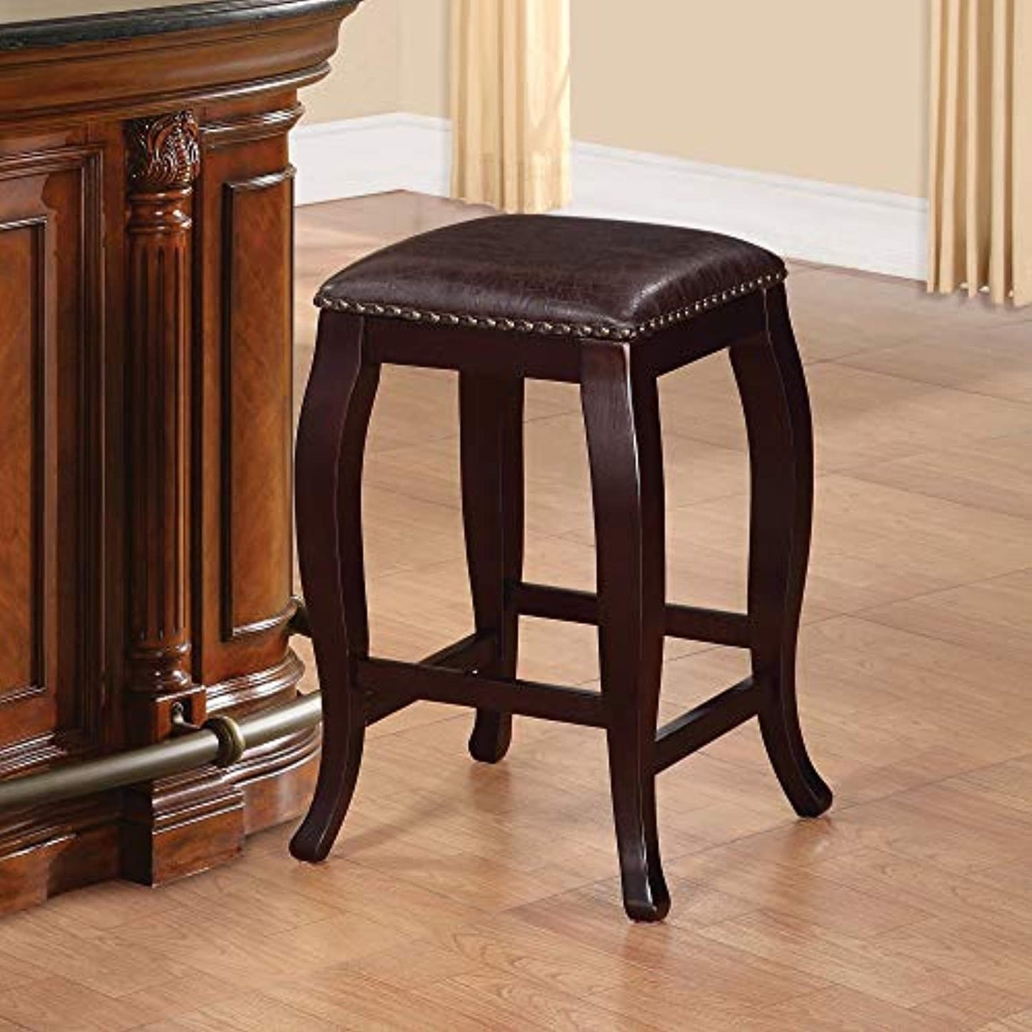 Linon San Francisco Square Top Counter Stool, Brown