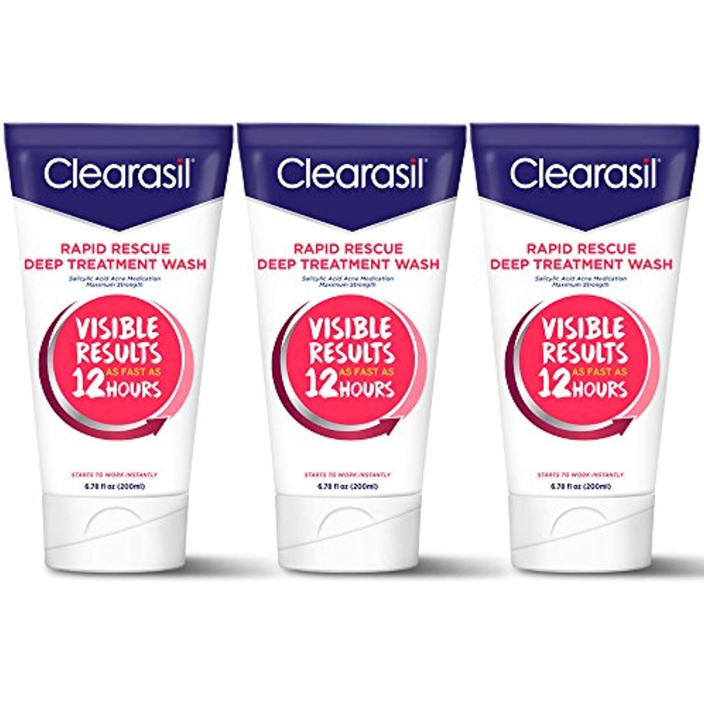 Clearasil Rapid Rescue, Deep Treatment Wash 6.78 oz (Pack of 3) EXP 7/22