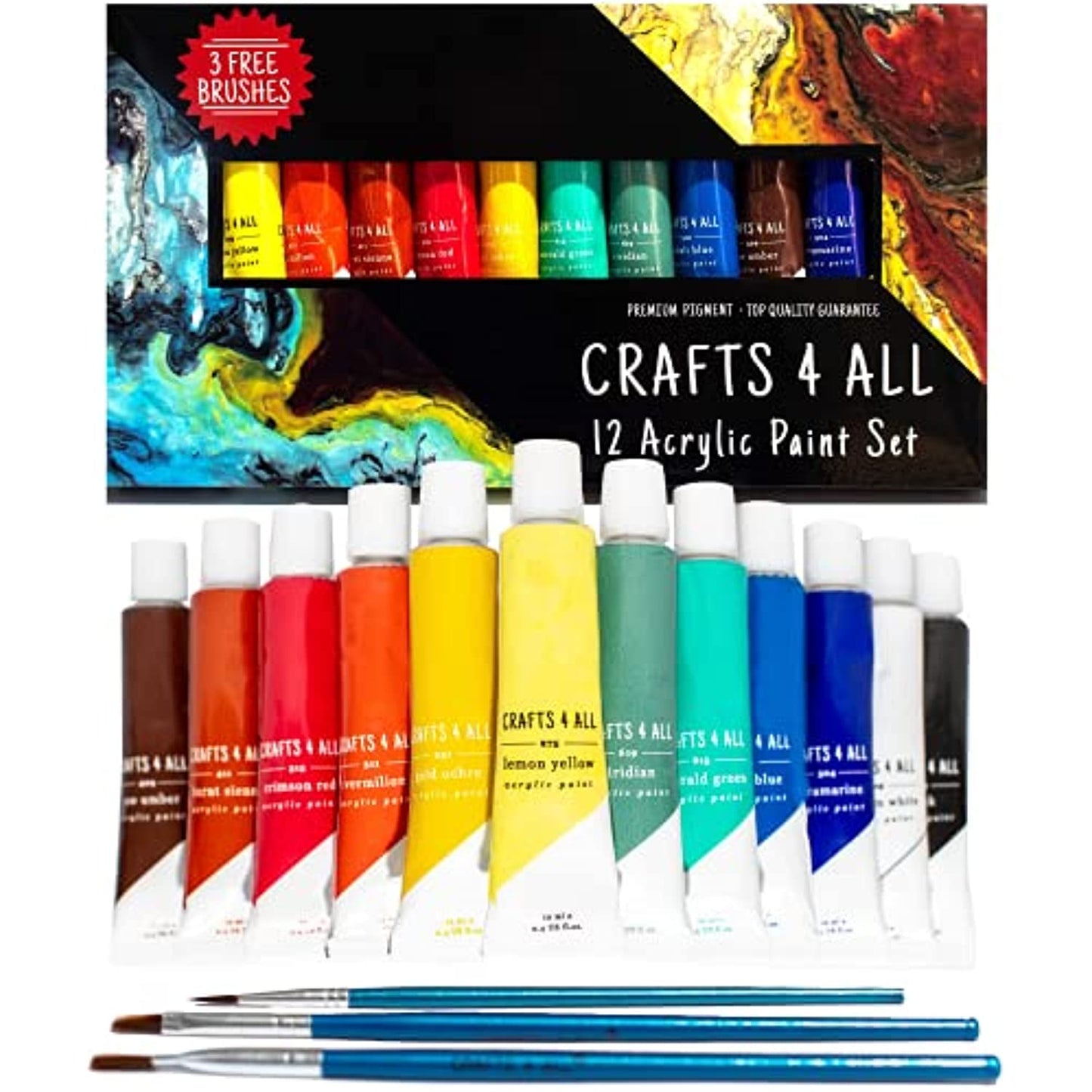 Crafts 4 All Acrylic Paint Sets 12 Sets of 12 Count Craft Paint Sets