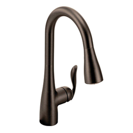 Moen 7594ORB Arbor One-Handle High Arc Pulldown Kitchen Faucet Featuring Reflex, Oil Rubbed Bronze