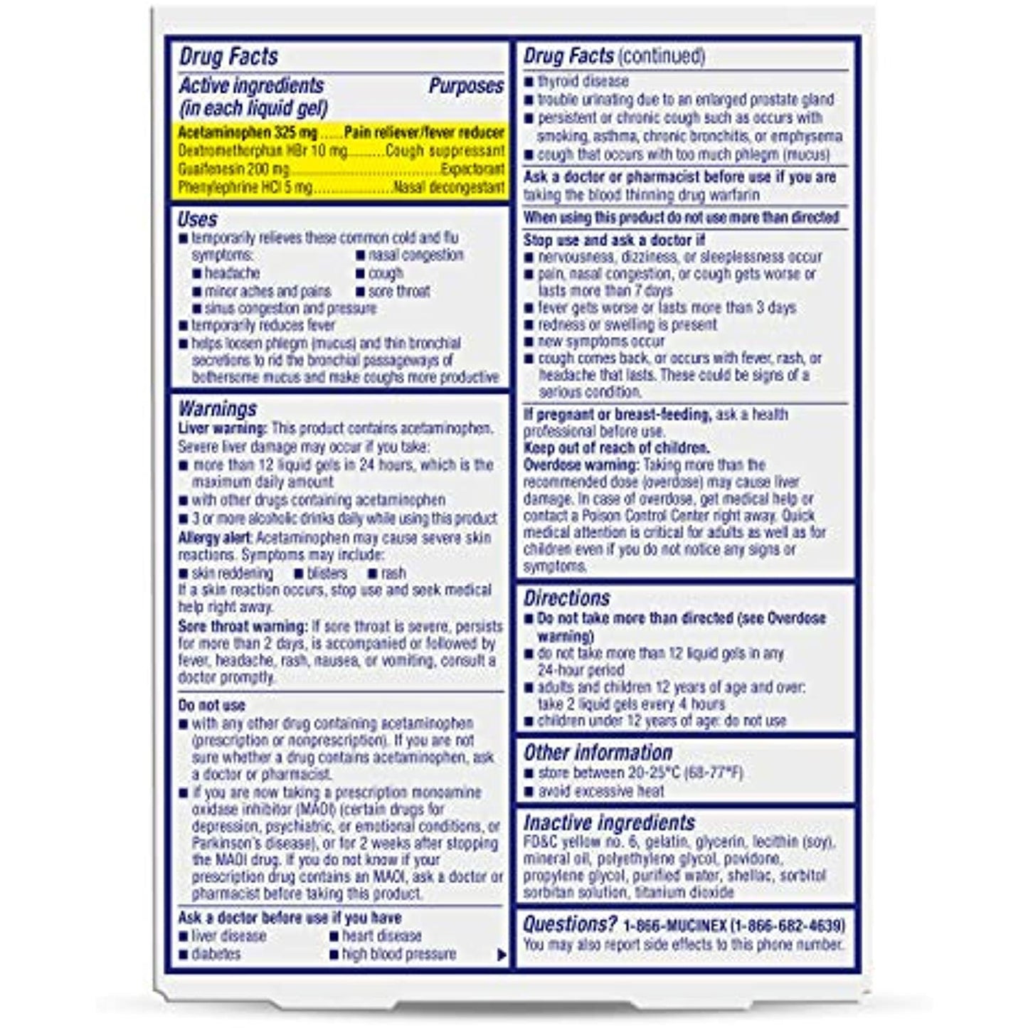 Mucinex Fast-Max Max Strength, Cold, Flu, & Sore Throat Liquid Gels, 16ct