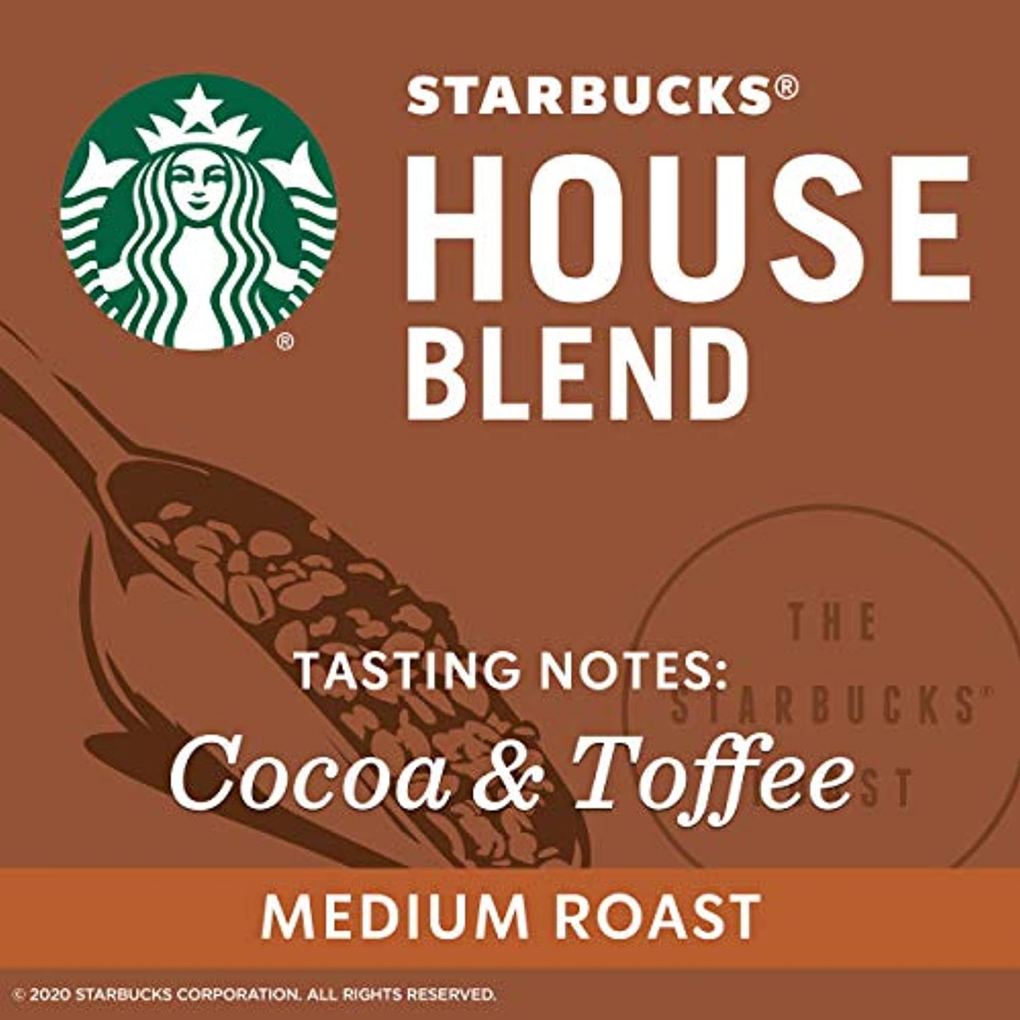 Starbucks Medium Roast K-Cup Coffee Pods  House Blend for Keurig Brewers  6 boxes (60 pods total)