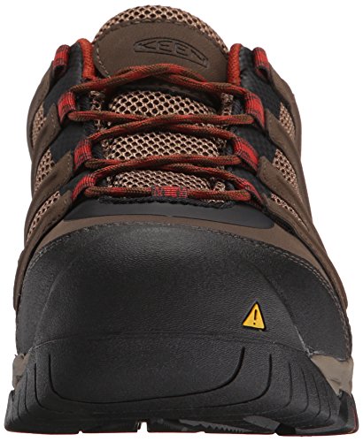 Keen Utility Men's Omaha Low Waterproof Steel Toe Work Boot, Cascade Brown/Burnt Henna, 7 EE US