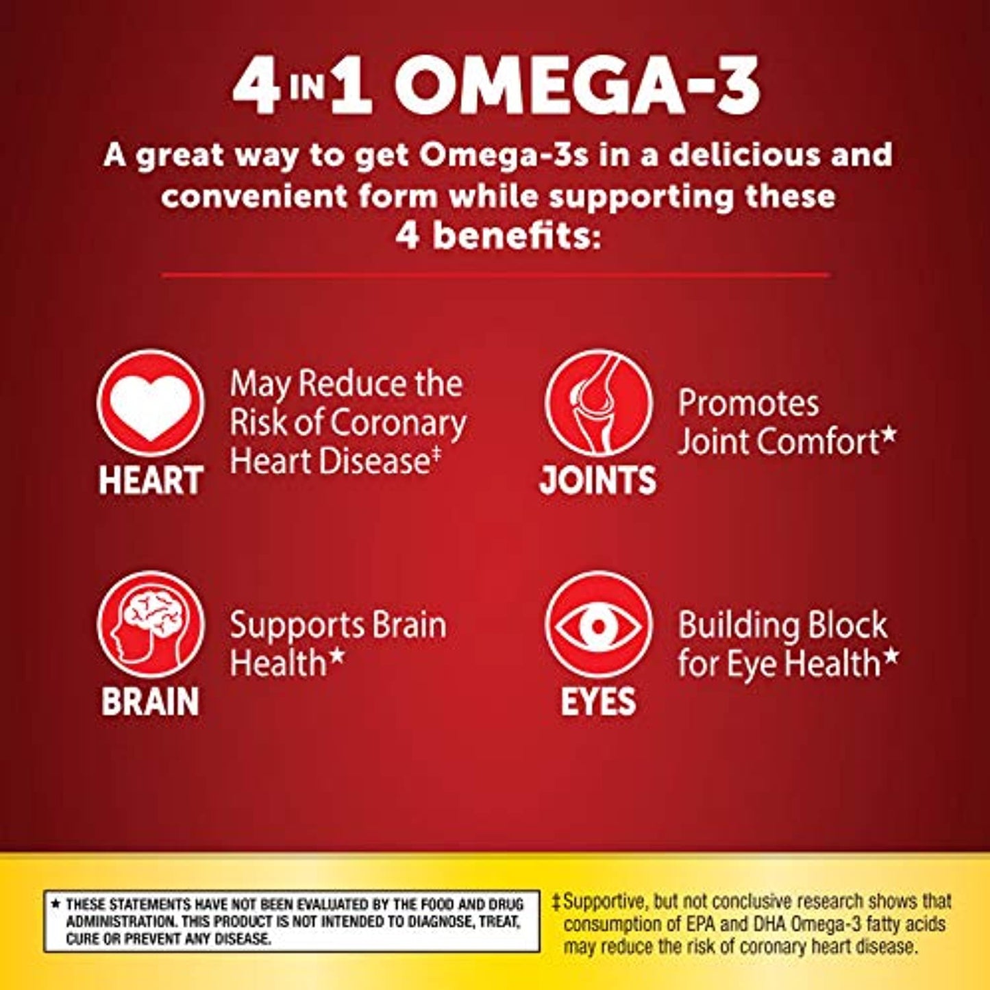 Omega-3 Advanced 4in1 Watermelon & Orange Flavored Gummies, MegaRed (60 Count in A Bottle), Omega-3s for Heart, Joints, Brain & Eye Health*, EPA, DHA, Fish Oil