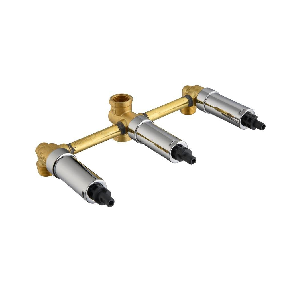 Glacier Bay Aragon 3-Handle 1-Spray Tub and Shower Faucet Chrome Valve Included