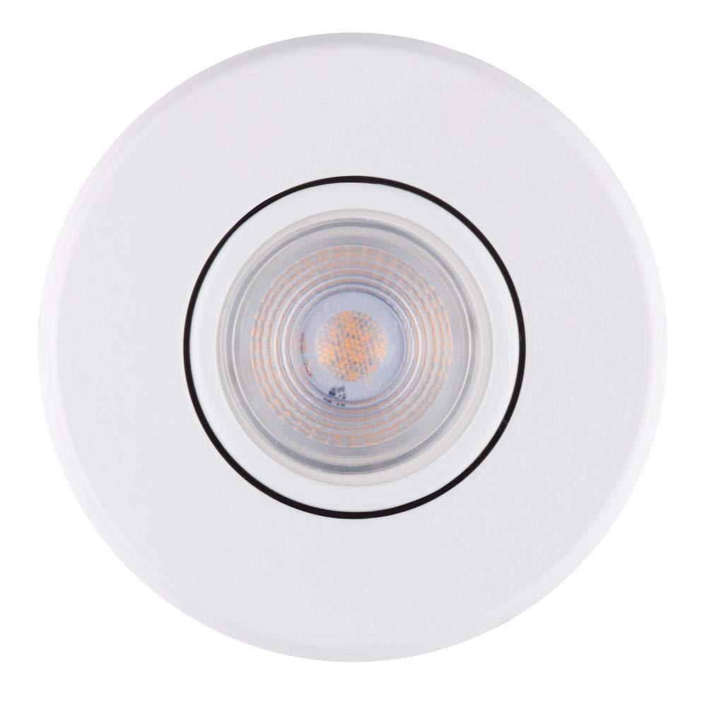 Commercial Electric 3 in. White LED IC Rated Swivel Round Trim Recessed Lighting Kit, LED Bulbs Included (6-Pack)