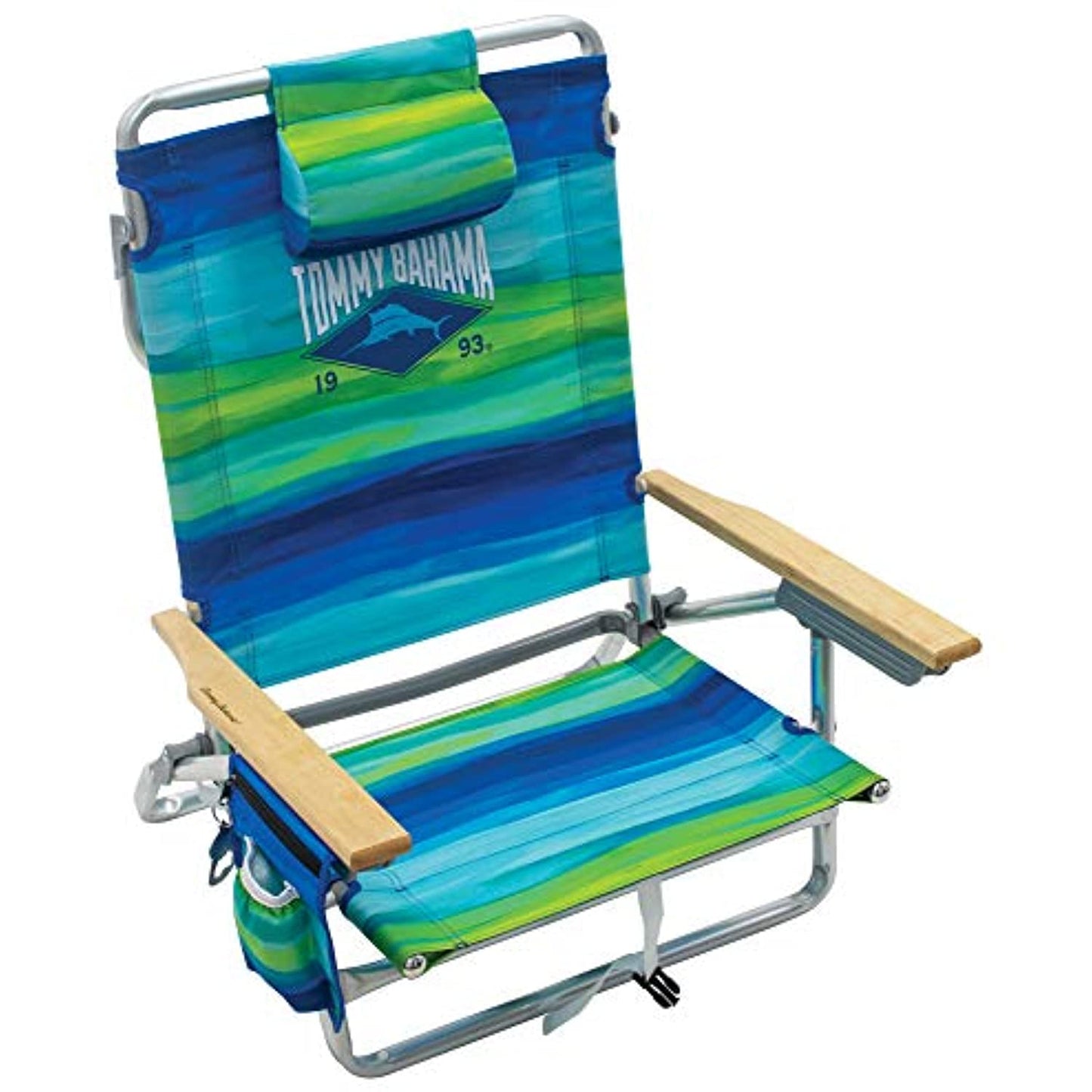 Tommy Bahama 5-Position Classic Lay Flat Folding Backpack Beach Chair