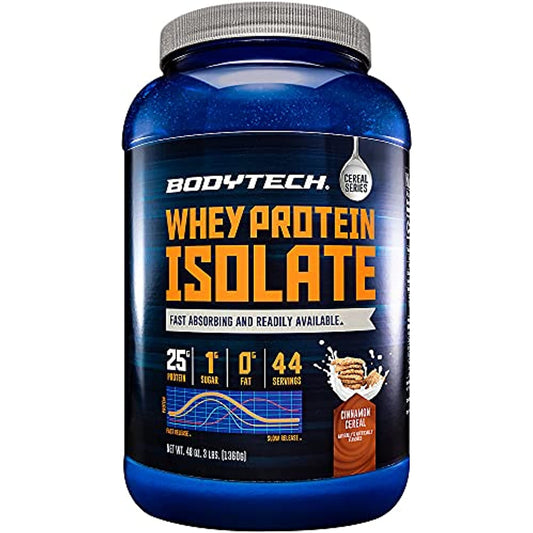 Whey Protein Isolate Cinnamon Cereal (3 Lbs. / 44 Servings) Crushed Bottle 8/23