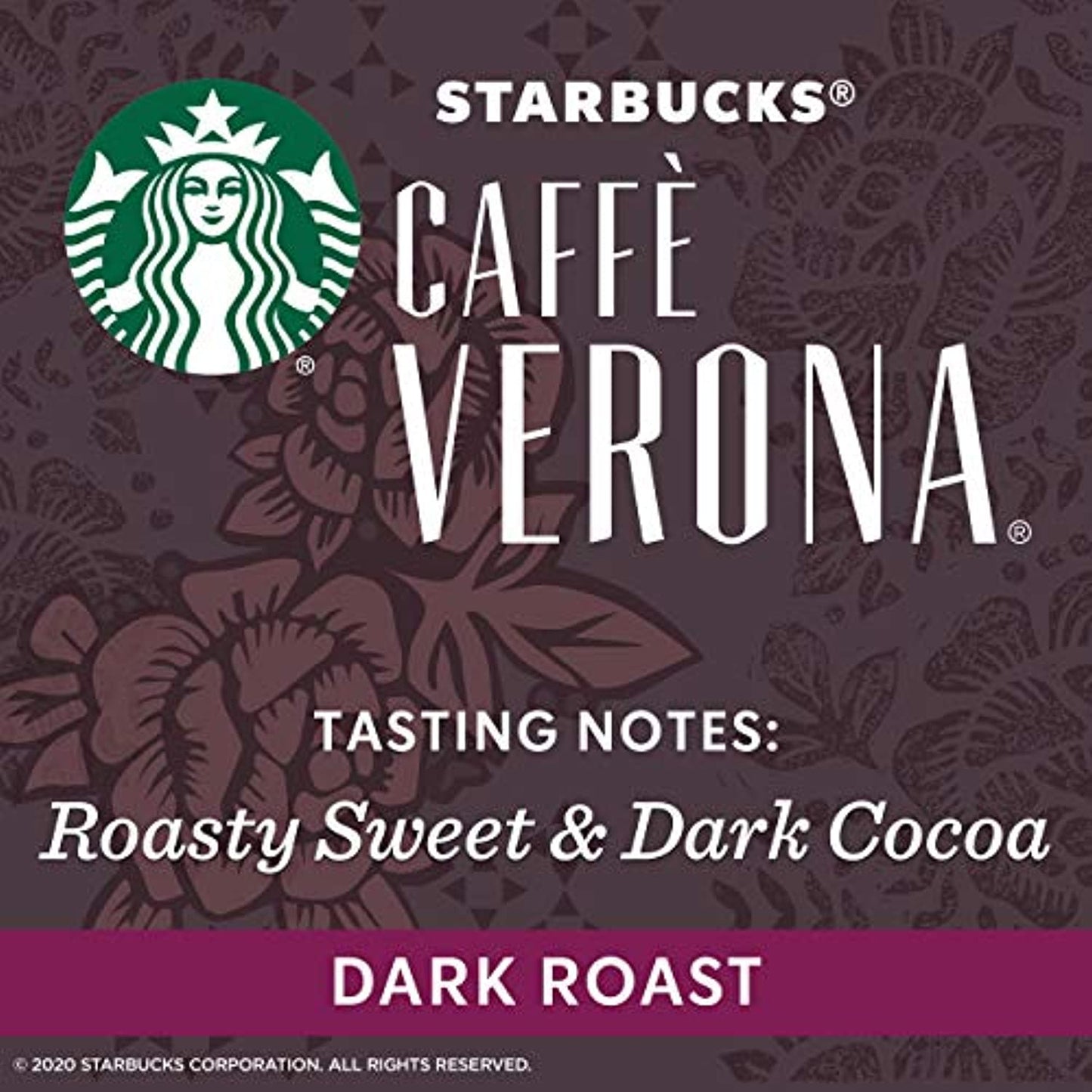 LOT OF 8 Starbucks Cafe Verona, Dark Roast, 18 OZ Best Before 10/2021