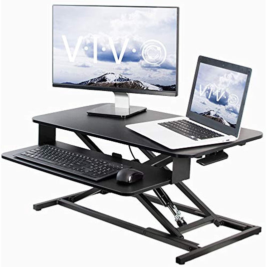 VIVO Desk Riser, Black 32" DESKV000S DeskTop: 33lbs/ Tray: 4.4 lbs (NEW)