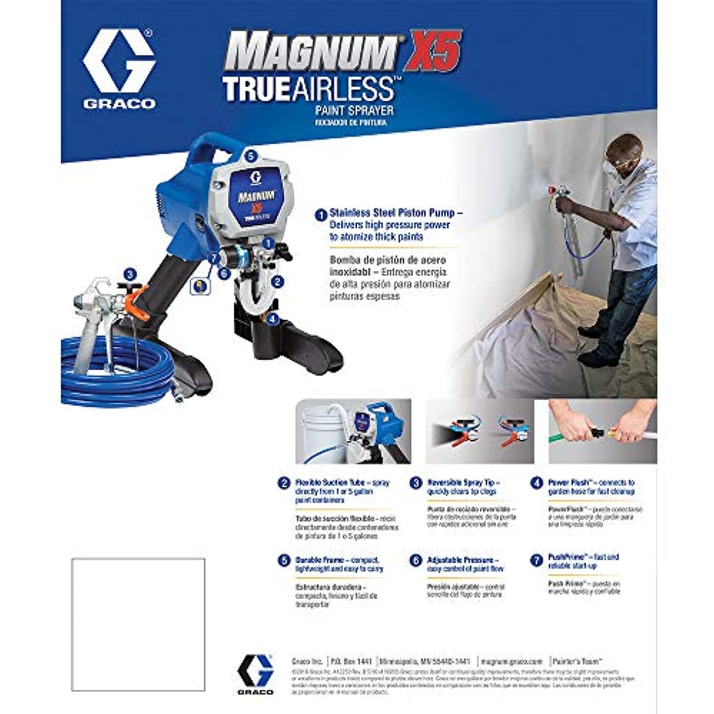 Graco Magnum 262800 X5 Stand Airless Paint Sprayer, Blue