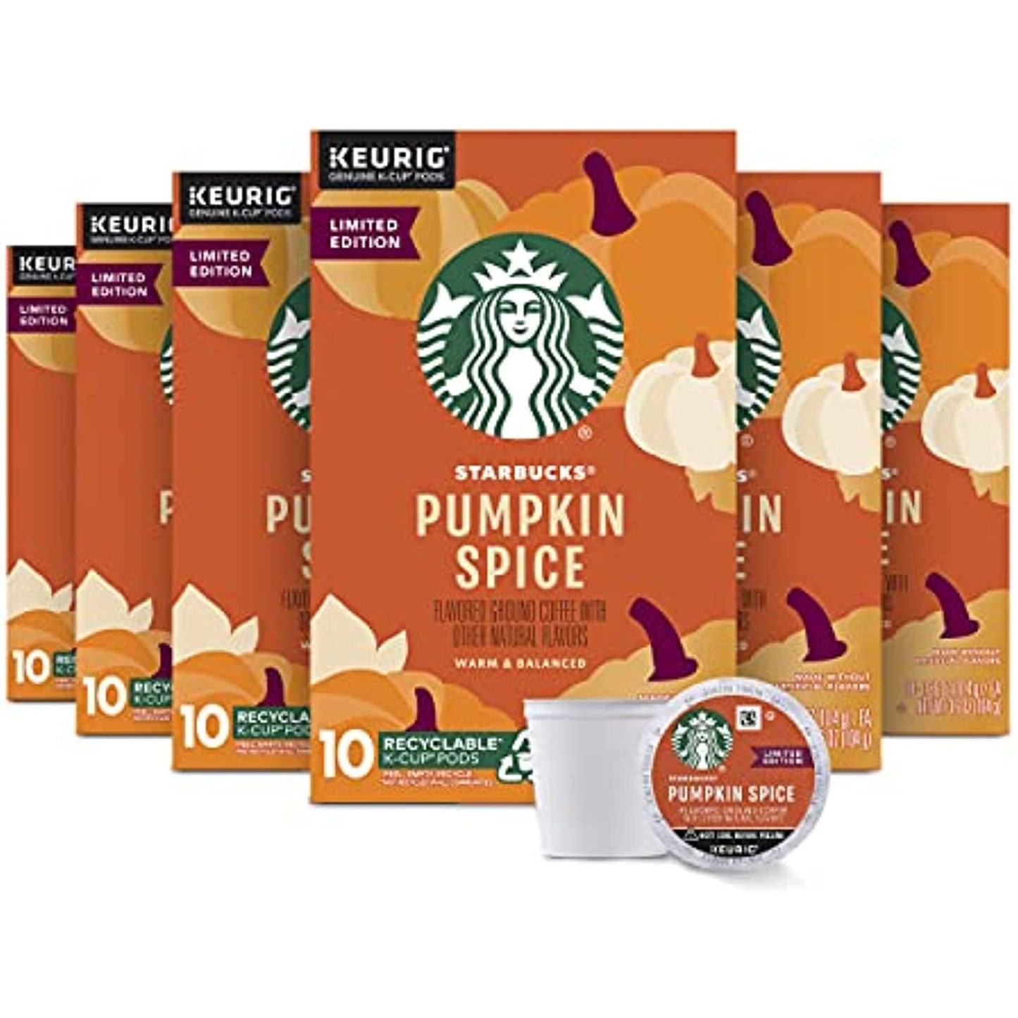 Starbucks Limited Edition Pumpkin Spice Flavored Coffee K-Cups 60 Count