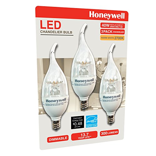Honeywell B114027HB320-A LED Chandelier Dimmable Light Bulbs - 40 Watt