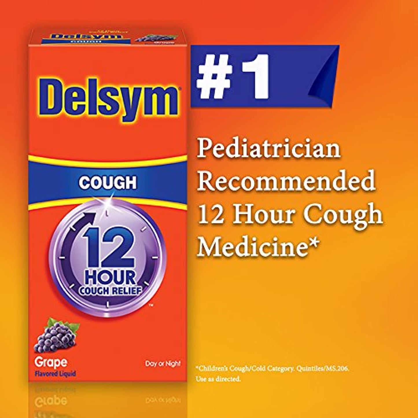 Delsym Adult 12 Hour Cough Relief Medicine, Powerful Cough Relief for 12 Good Hours, Cough Suppressing Liquid, #1 Pharmacist Recommended, Grape Flavor, 5 Fl Oz (Pack of 2)