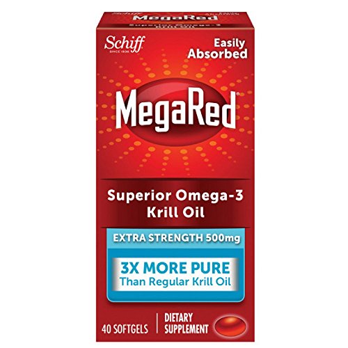 Omega-3 Krill Oil 500mg - Megared Extra Strength softgels 40 ct EXP 8/22